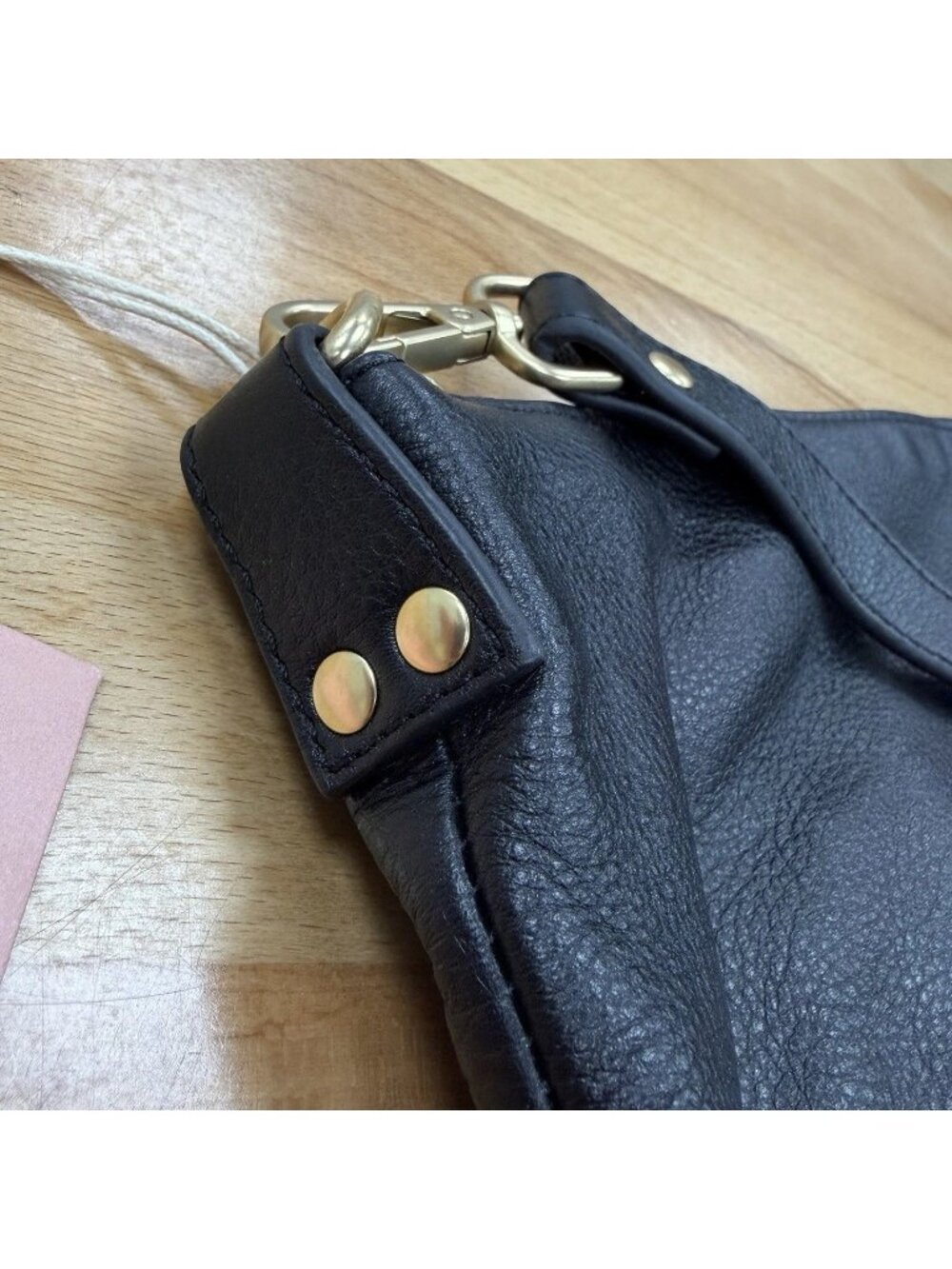Quince Italian Leather Convertible Crescent Shoulder Bag With Crossbody Strap - Picture 8 of 16